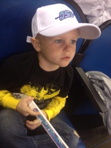 Cade at Solar Bears game